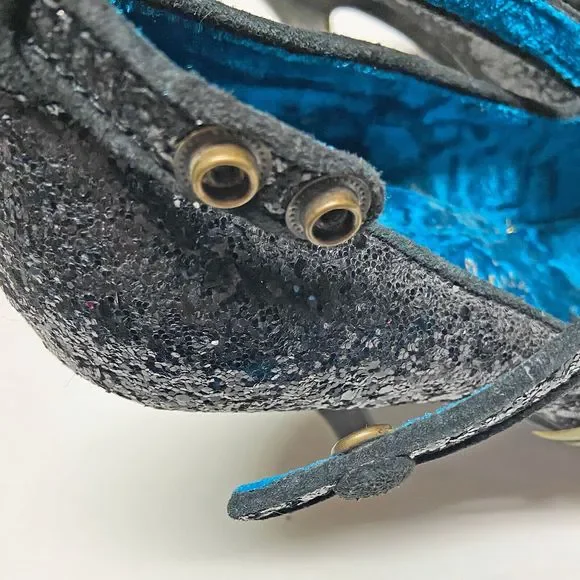 Irregular Choice Sparkle Heels in Black and Silver - Picture 10 of 10